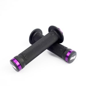 ODI BMX Ruffian Flange Lock on Black Grip Purple 130mm