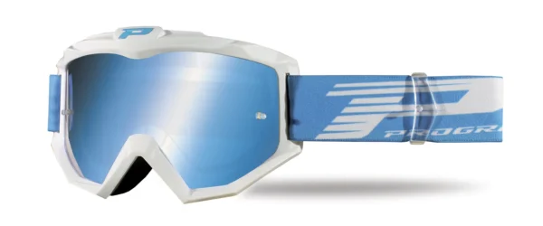 Progrip Goggle Atzaki 3201 White / Blue Chrome Lens / AntiScratch