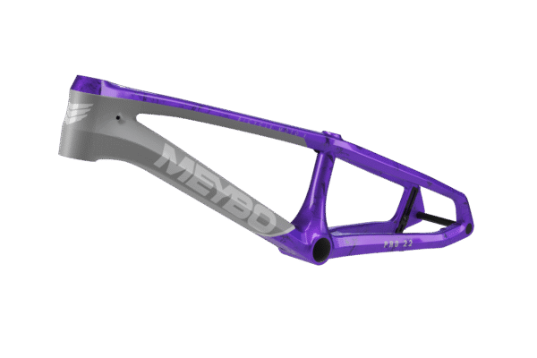 Meybo HSX Carbon 2026 BMX Race Frame | Matte Grey/ Shiny Grey/ Shiny Purple - Afbeelding 3