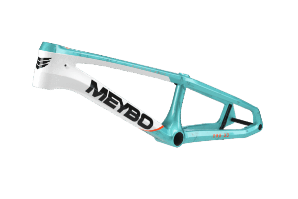 Meybo HSX Carbon 2026 BMX Race Frame | Matte White/ Shiny Orange/ Shiny Teal - Afbeelding 2