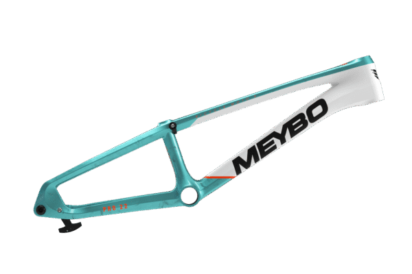Meybo HSX Carbon 2026 BMX Race Frame | Matte White/ Shiny Orange/ Shiny Teal - Afbeelding 3