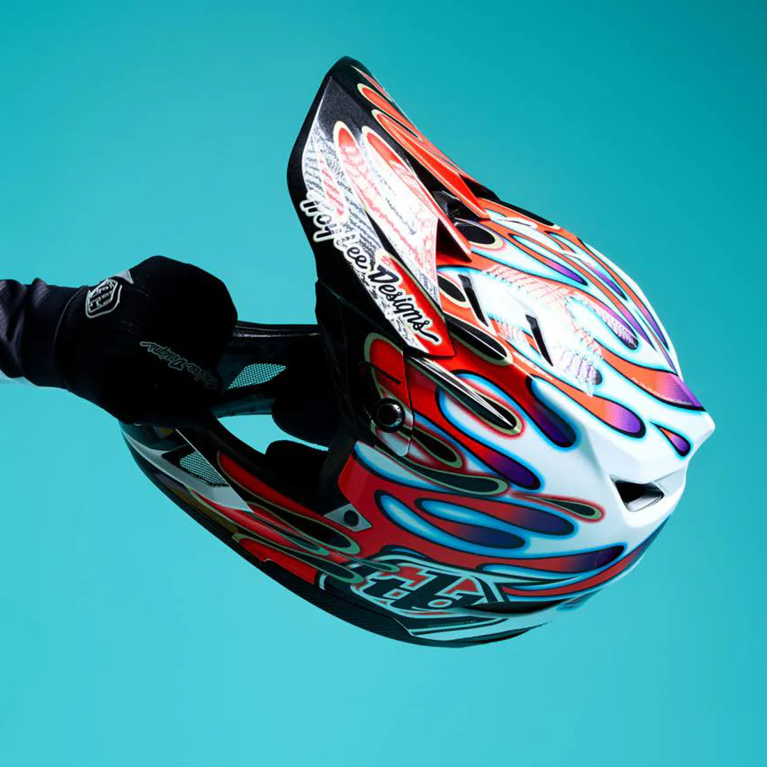 TLD Helmet D4 Composite | Overspray White / Red | 2026