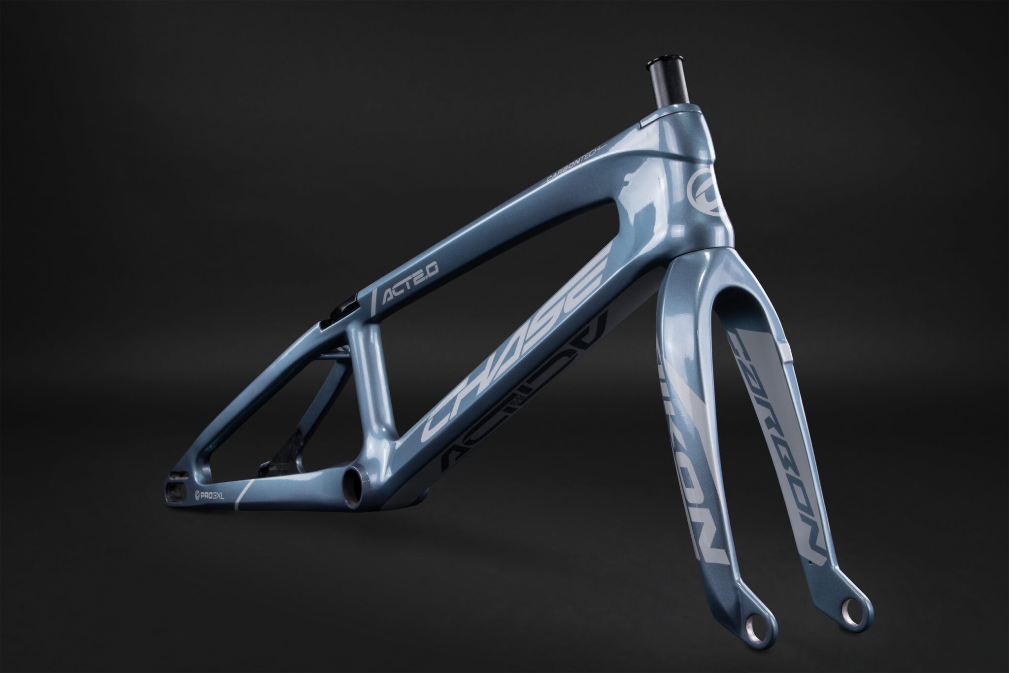 Chase ACT 2.0 Carbon BMX Race Frame | Blue Dragonfly / Silver