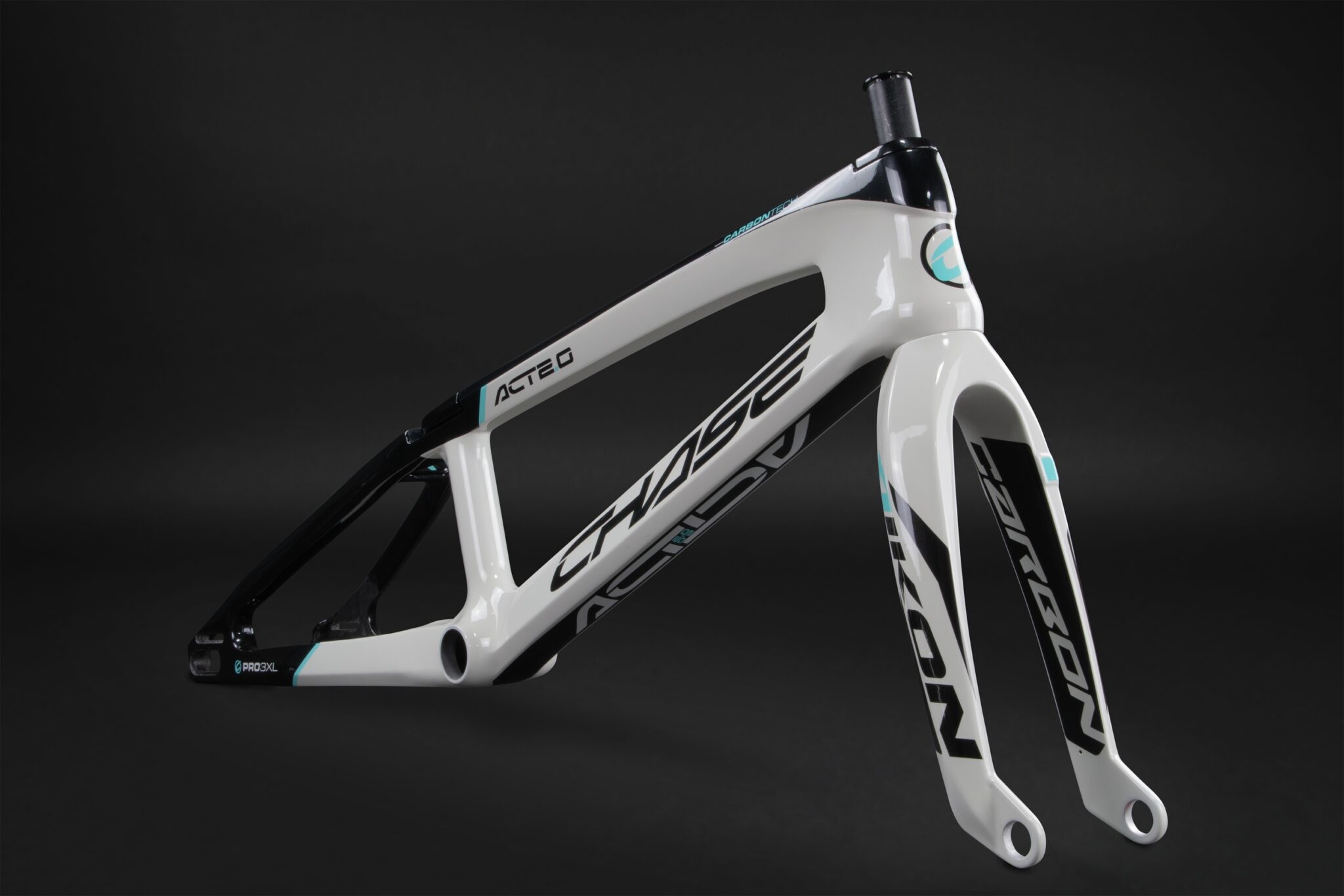 Chase ACT 2.0 Carbon BMX Race Frame | Cement / Black / Teal