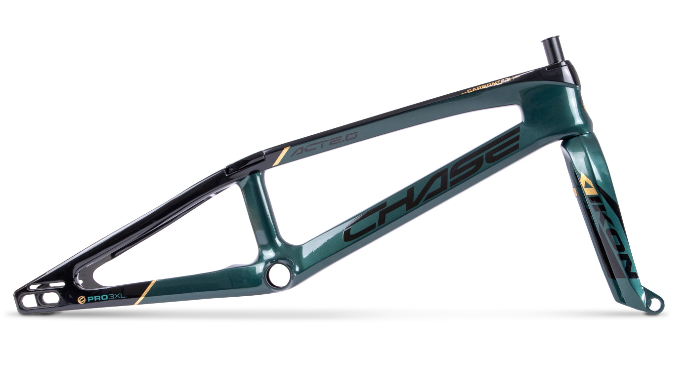 Chase ACT 2.0 Carbon BMX Race Frame | Deep Green / Black / Gold - Afbeelding 2