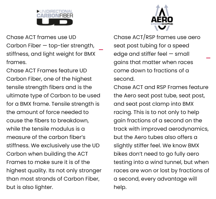 Chase ACT 2.0 Carbon BMX Race Frame | Blue Dragonfly / Silver - Afbeelding 5