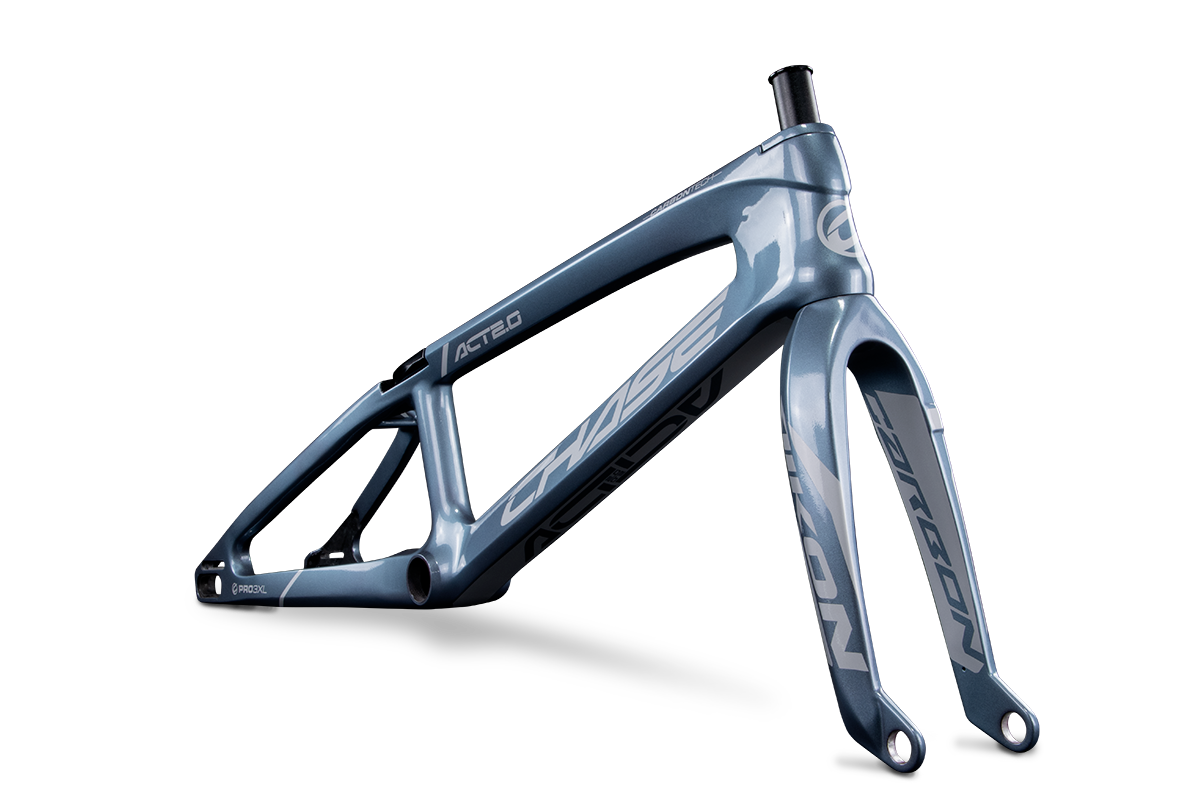 Chase ACT 2.0 Carbon BMX Race Frame | Blue Dragonfly / Silver - Afbeelding 2