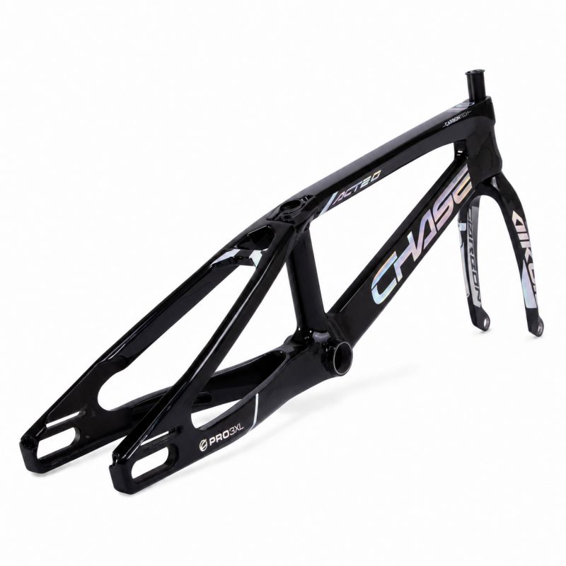 Chase ACT 2.0 Carbon BMX Race Frame + Fork | Black / Holographic - Afbeelding 3