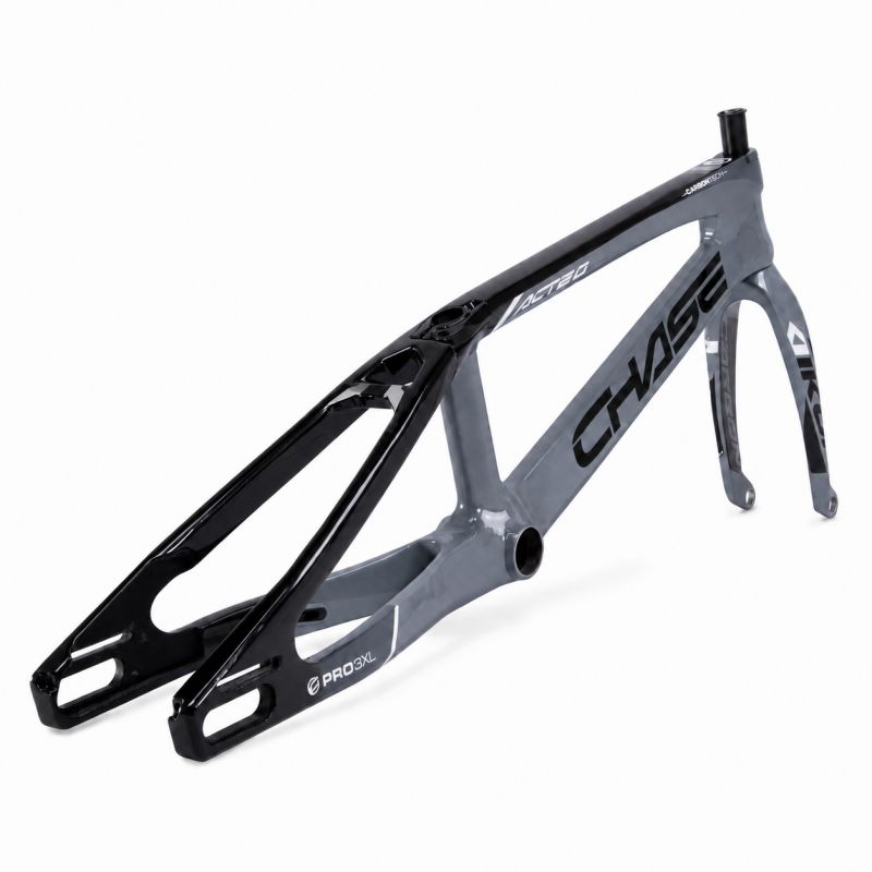 Chase ACT 2.0 Carbon BMX Race Frame + Fork | Silver / Black / White - Afbeelding 6