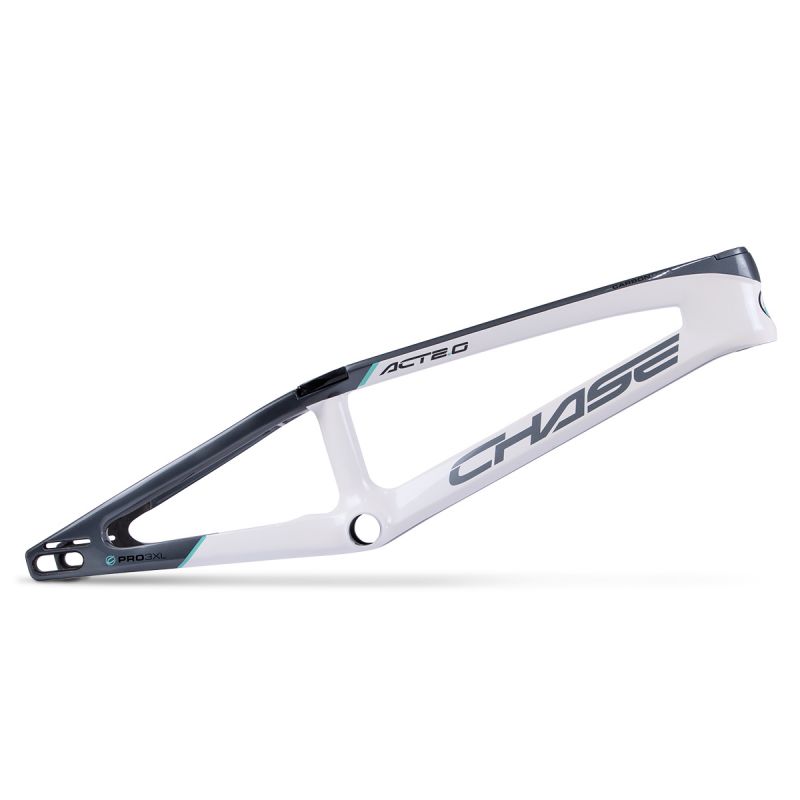 Chase ACT 2.0 Carbon BMX Race Frame | White / Silver / Teal - Afbeelding 2