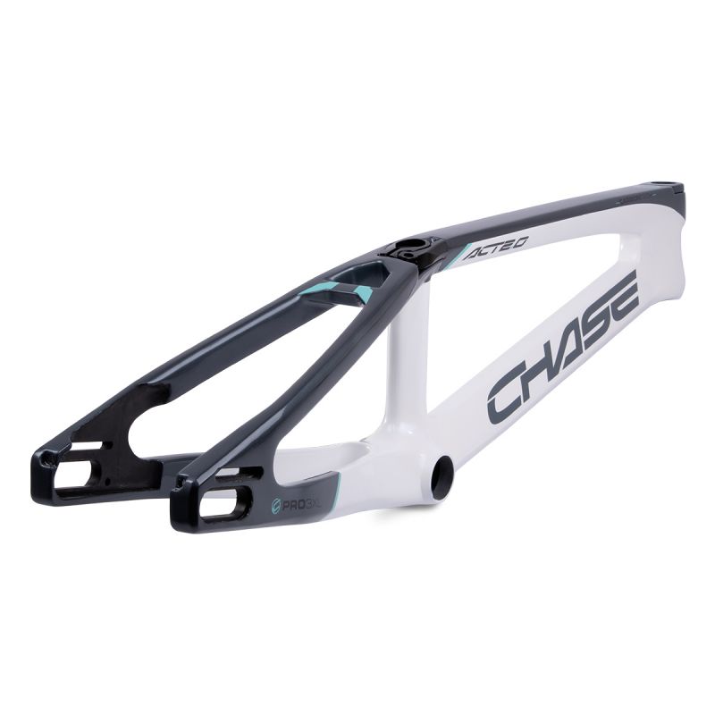Chase ACT 2.0 Carbon BMX Race Frame | White / Silver / Teal - Afbeelding 3