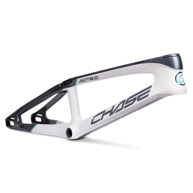 Chase ACT 2.0 Carbon BMX Race Frame | White / Silver / Teal